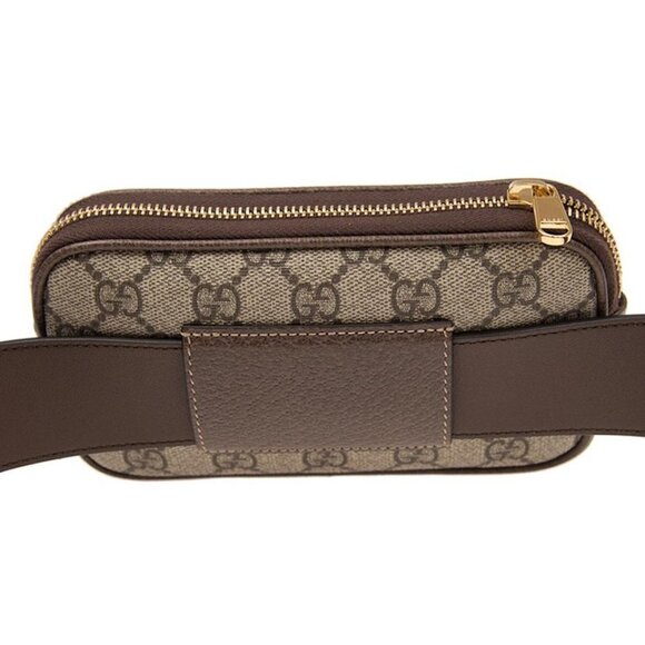 🆕  Authentic Gucci 85 Cm Brown GG Small Ophidia Fanny Pack Zip Pouch - Picture 10 of 13